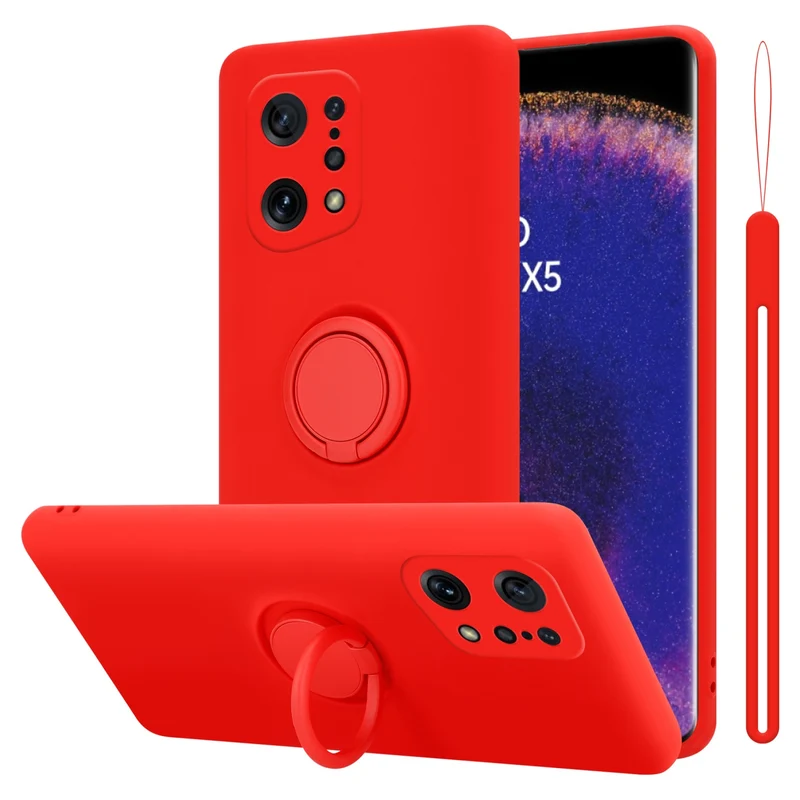 Cadorabo Hülle kompatibel mit Oppo FIND X5 Schutzhülle aus flexiblem TPU Silikon mit Ring