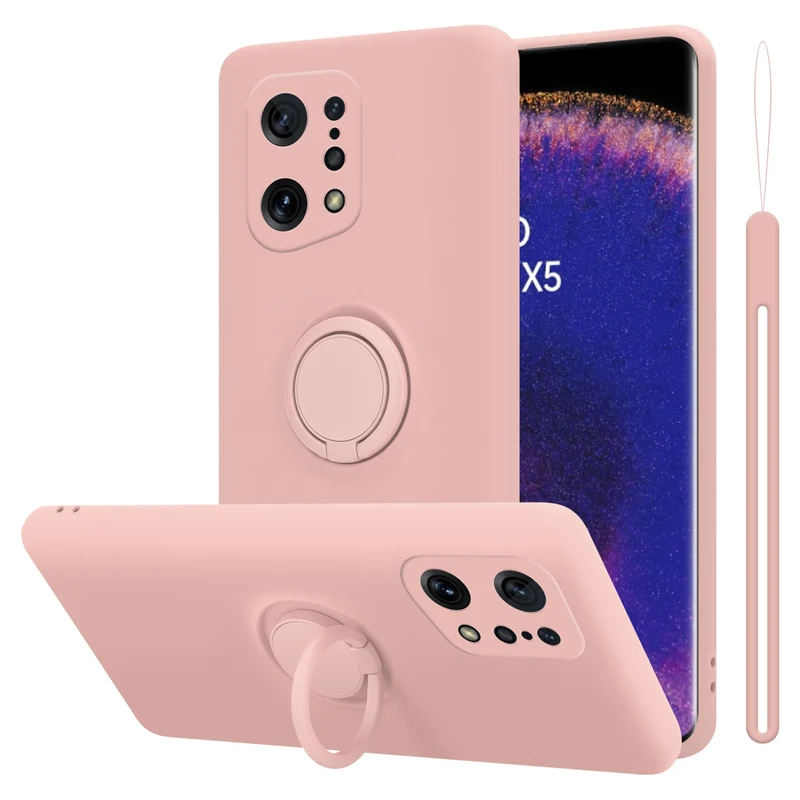 Cadorabo Hülle kompatibel mit Oppo FIND X5 Schutzhülle aus flexiblem TPU Silikon mit Ring