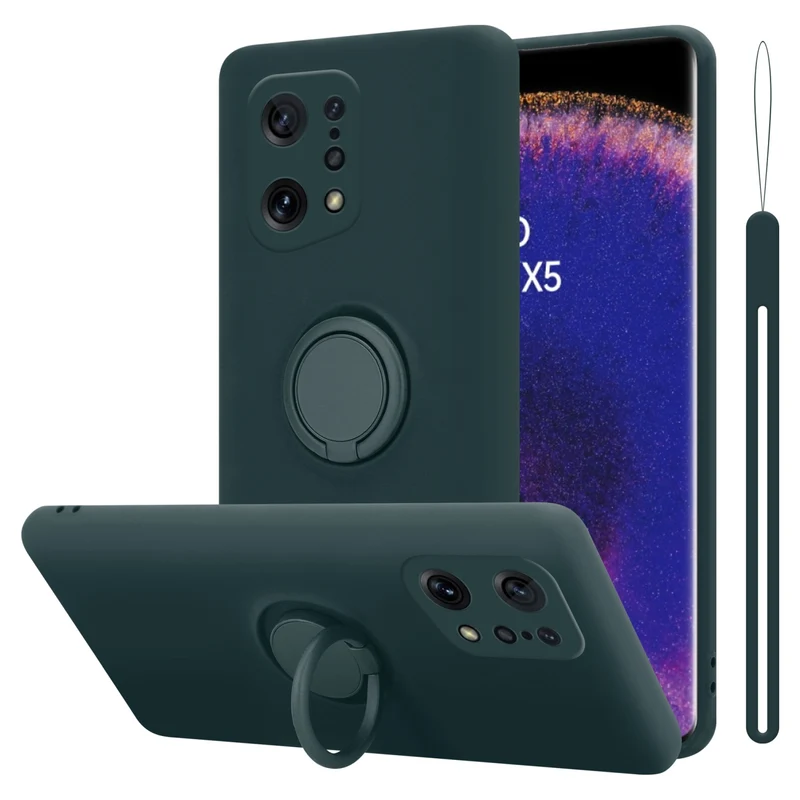 Cadorabo Hülle kompatibel mit Oppo FIND X5 Schutzhülle aus flexiblem TPU Silikon mit Ring