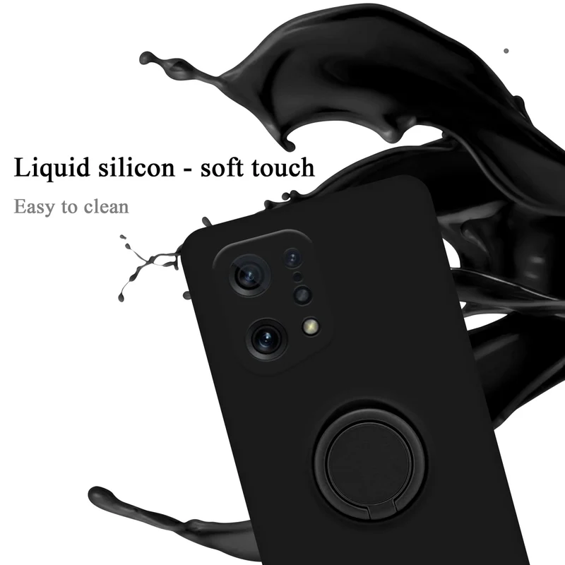 Cadorabo Hülle kompatibel mit Oppo FIND X5 Schutzhülle aus flexiblem TPU Silikon mit Ring