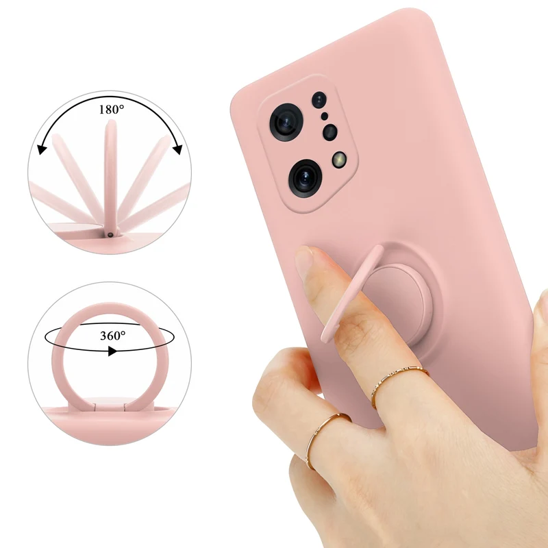 Cadorabo Hülle kompatibel mit Oppo FIND X5 Schutzhülle aus flexiblem TPU Silikon mit Ring