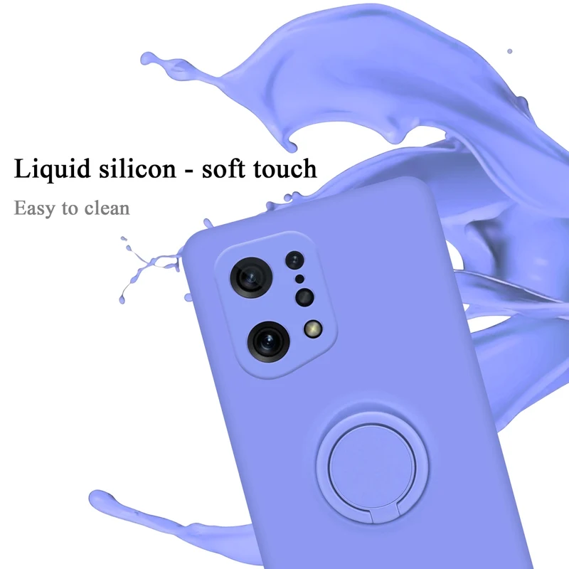 Cadorabo Hülle kompatibel mit Oppo FIND X5 Schutzhülle aus flexiblem TPU Silikon mit Ring