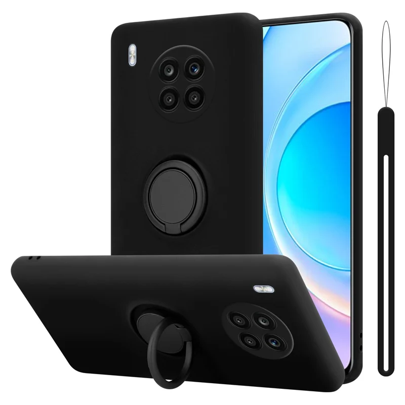 Cadorabo Hülle kompatibel mit Honor 50 LITE Schutzhülle aus flexiblem TPU Silikon mit Ring