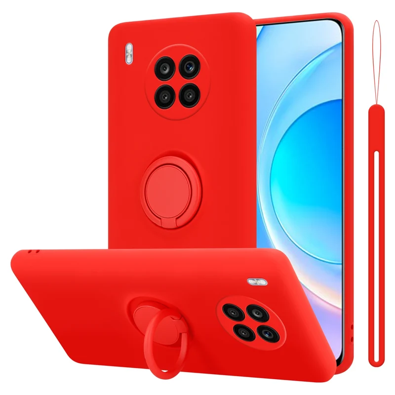 Cadorabo Hülle kompatibel mit Honor 50 LITE Schutzhülle aus flexiblem TPU Silikon mit Ring