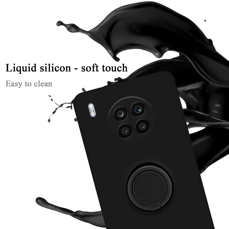 Cadorabo Hülle kompatibel mit Honor 50 LITE Schutzhülle aus flexiblem TPU Silikon mit Ring
