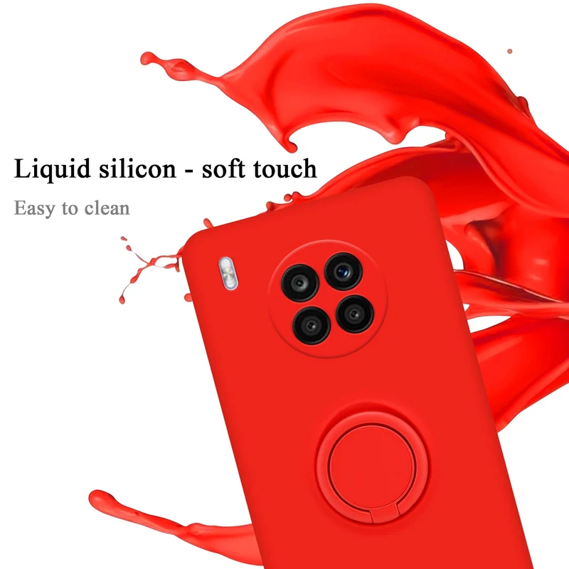 Cadorabo Hülle kompatibel mit Honor 50 LITE Schutzhülle aus flexiblem TPU Silikon mit Ring