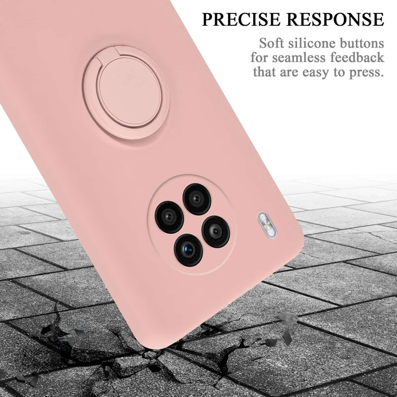 Cadorabo Hülle kompatibel mit Honor 50 LITE Schutzhülle aus flexiblem TPU Silikon mit Ring