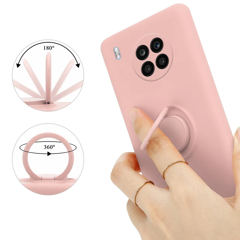 Cadorabo Hülle kompatibel mit Honor 50 LITE Schutzhülle aus flexiblem TPU Silikon mit Ring