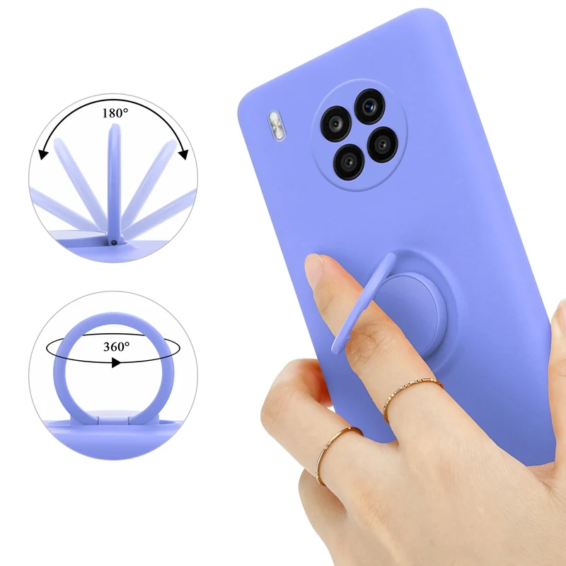Cadorabo Hülle kompatibel mit Honor 50 LITE Schutzhülle aus flexiblem TPU Silikon mit Ring