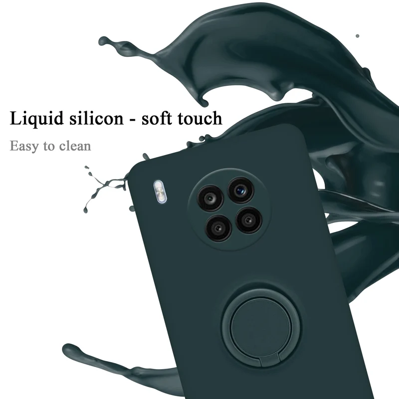 Cadorabo Hülle kompatibel mit Honor 50 LITE Schutzhülle aus flexiblem TPU Silikon mit Ring