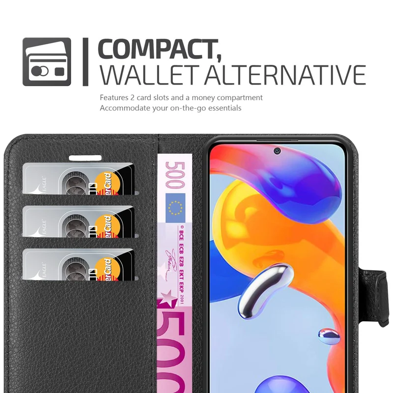 Cadorabo Hülle kompatibel mit Xiaomi RedMi NOTE 11 PRO 4G / 5G Schutzhülle mit Magnetverschluss, Standfunktion und Kartenfach