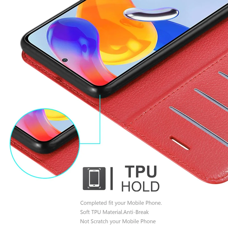 Cadorabo Hülle kompatibel mit Xiaomi RedMi NOTE 11 PRO 4G / 5G Schutzhülle mit Magnetverschluss, Standfunktion und Kartenfach