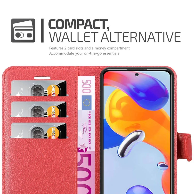 Cadorabo Hülle kompatibel mit Xiaomi RedMi NOTE 11 PRO 4G / 5G Schutzhülle mit Magnetverschluss, Standfunktion und Kartenfach