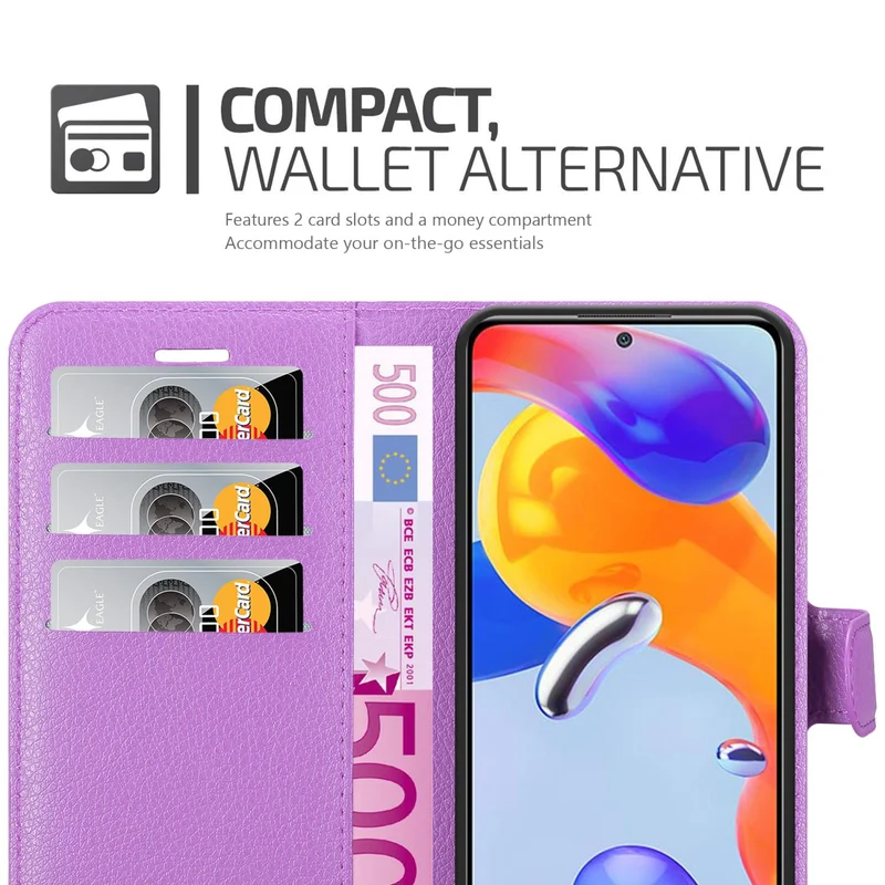 Cadorabo Hülle kompatibel mit Xiaomi RedMi NOTE 11 PRO 4G / 5G Schutzhülle mit Magnetverschluss, Standfunktion und Kartenfach