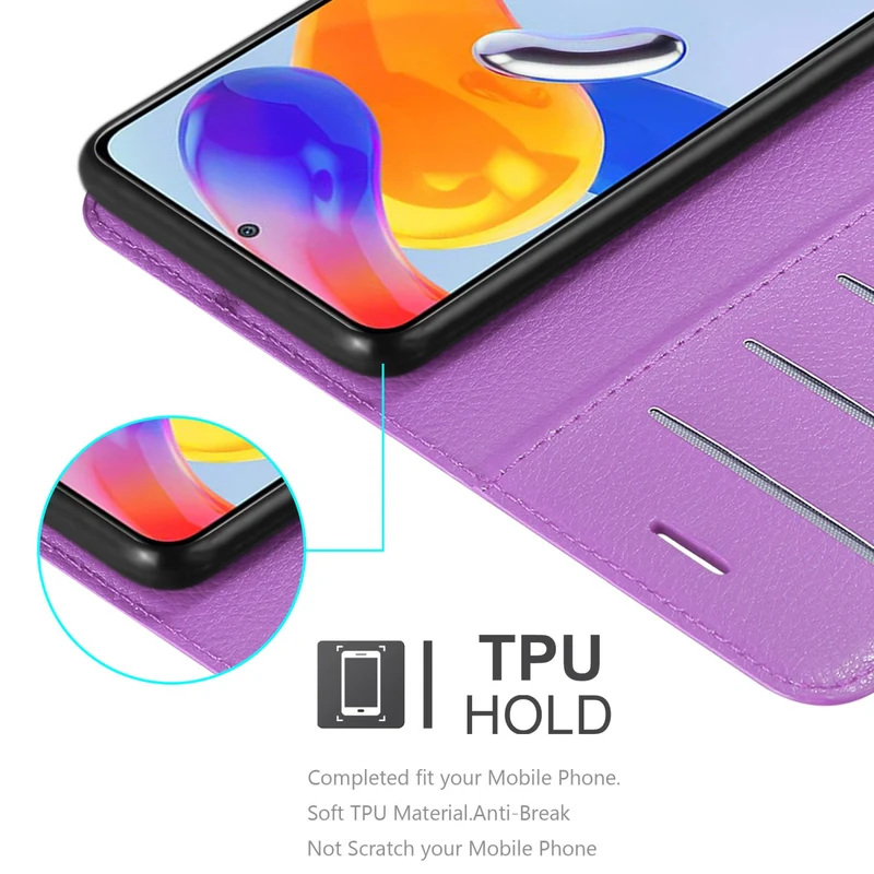 Cadorabo Hülle kompatibel mit Xiaomi RedMi NOTE 11 PRO 4G / 5G Schutzhülle mit Magnetverschluss, Standfunktion und Kartenfach
