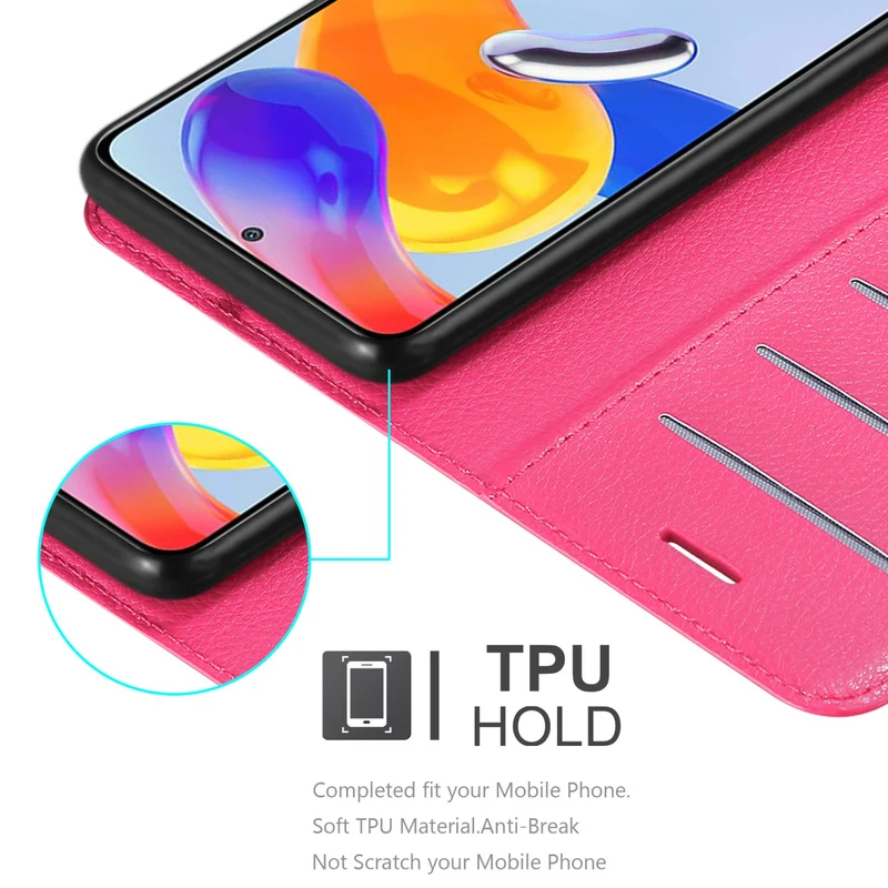 Cadorabo Hülle kompatibel mit Xiaomi RedMi NOTE 11 PRO 4G / 5G Schutzhülle mit Magnetverschluss, Standfunktion und Kartenfach