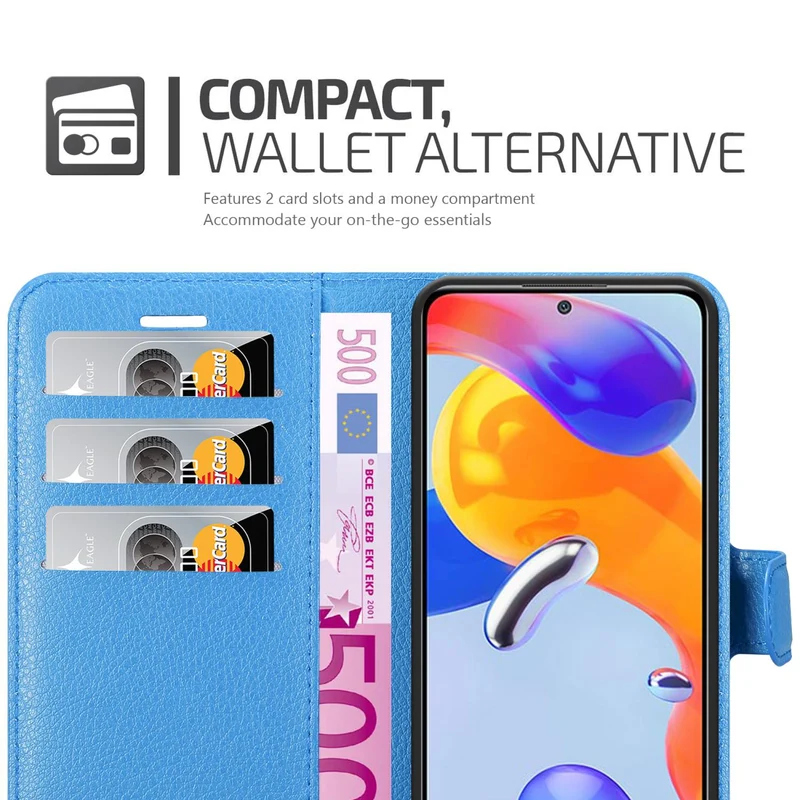 Cadorabo Hülle kompatibel mit Xiaomi RedMi NOTE 11 PRO 4G / 5G Schutzhülle mit Magnetverschluss, Standfunktion und Kartenfach