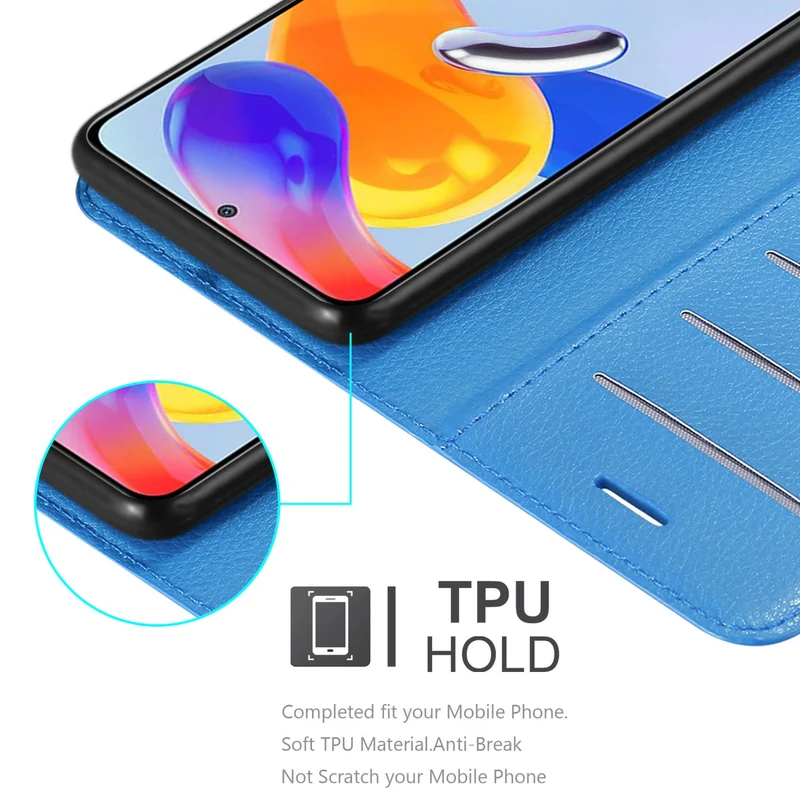 Cadorabo Hülle kompatibel mit Xiaomi RedMi NOTE 11 PRO 4G / 5G Schutzhülle mit Magnetverschluss, Standfunktion und Kartenfach
