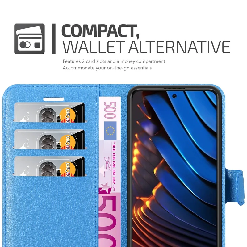 Cadorabo Hülle kompatibel mit Xiaomi POCO X3 GT Schutzhülle mit Magnetverschluss, Standfunktion und Kartenfach