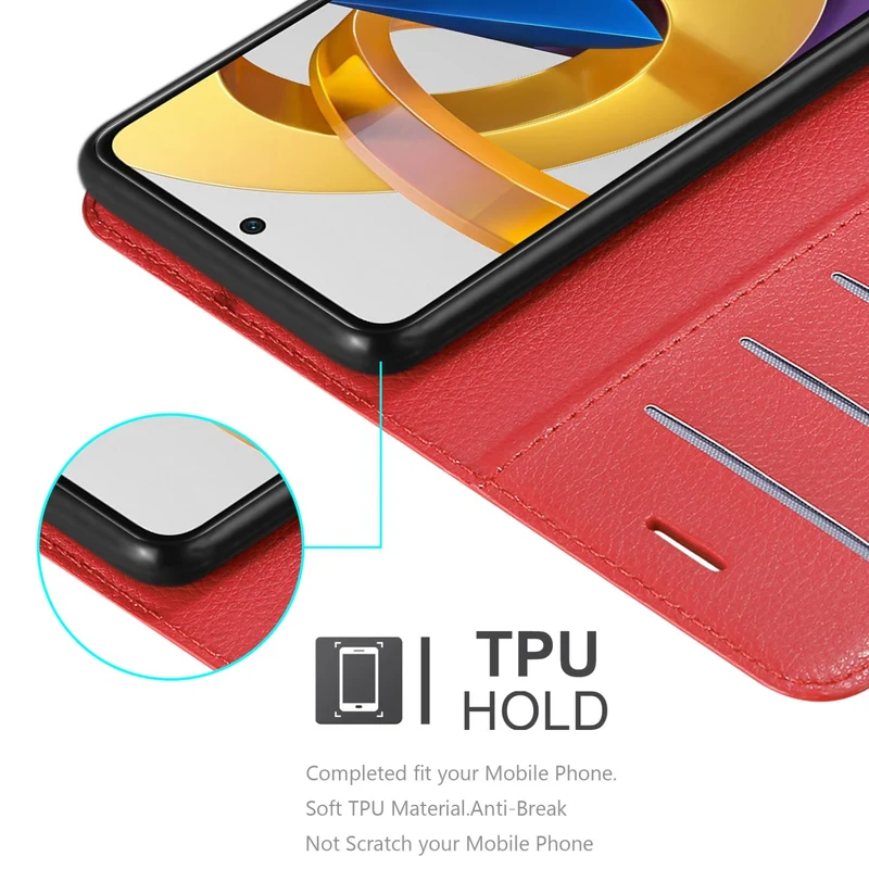Cadorabo Hülle kompatibel mit Xiaomi POCO M4 PRO 5G Schutzhülle mit Magnetverschluss, Standfunktion und Kartenfach