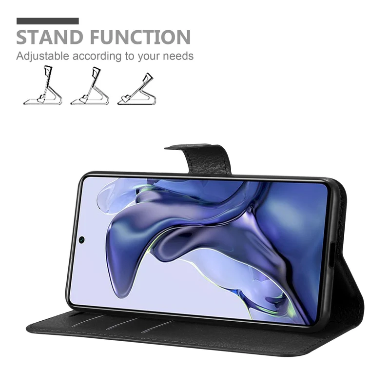 Cadorabo Hülle kompatibel mit Xiaomi 11T / 11T PRO Schutzhülle mit Magnetverschluss, Standfunktion und Kartenfach