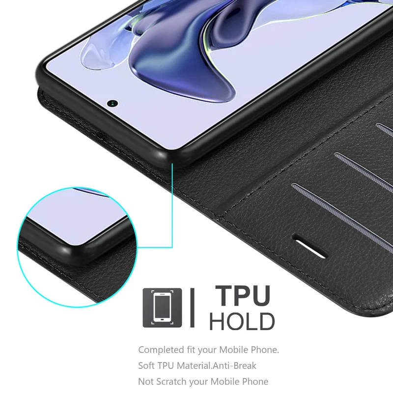 Cadorabo Hülle kompatibel mit Xiaomi 11T / 11T PRO Schutzhülle mit Magnetverschluss, Standfunktion und Kartenfach
