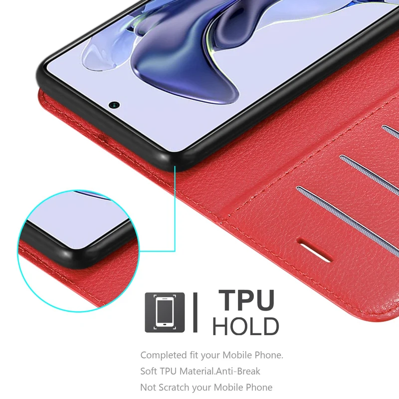 Cadorabo Hülle kompatibel mit Xiaomi 11T / 11T PRO Schutzhülle mit Magnetverschluss, Standfunktion und Kartenfach