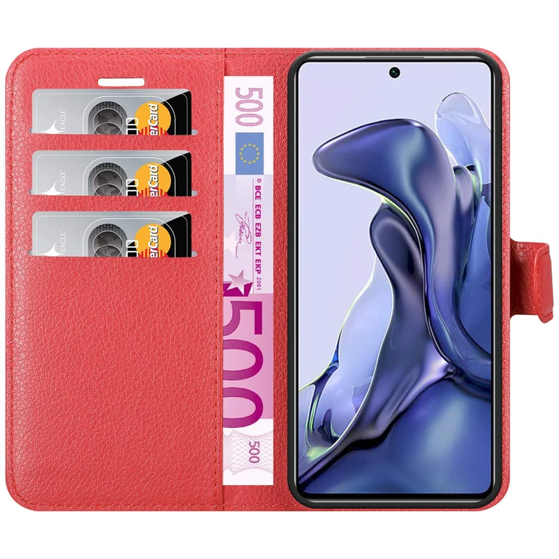 Cadorabo Hülle kompatibel mit Xiaomi 11T / 11T PRO Schutzhülle mit Magnetverschluss, Standfunktion und Kartenfach