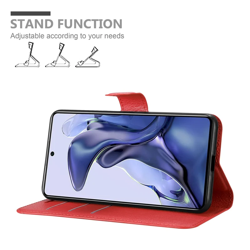 Cadorabo Hülle kompatibel mit Xiaomi 11T / 11T PRO Schutzhülle mit Magnetverschluss, Standfunktion und Kartenfach