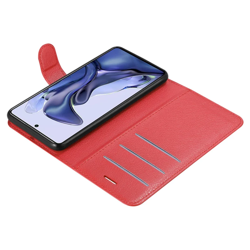Cadorabo Hülle kompatibel mit Xiaomi 11T / 11T PRO Schutzhülle mit Magnetverschluss, Standfunktion und Kartenfach