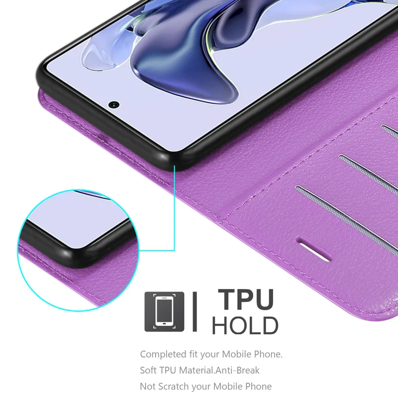 Cadorabo Hülle kompatibel mit Xiaomi 11T / 11T PRO Schutzhülle mit Magnetverschluss, Standfunktion und Kartenfach