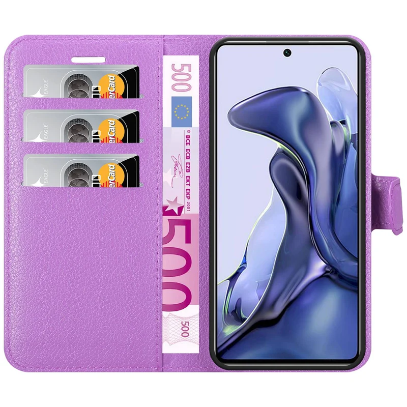 Cadorabo Hülle kompatibel mit Xiaomi 11T / 11T PRO Schutzhülle mit Magnetverschluss, Standfunktion und Kartenfach