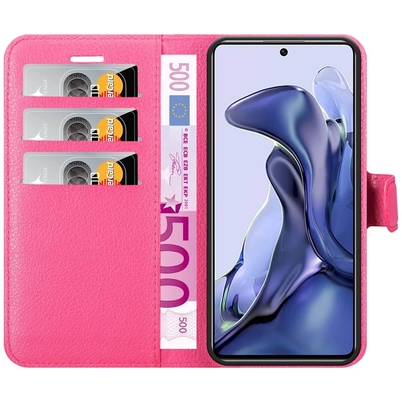 Cadorabo Hülle kompatibel mit Xiaomi 11T / 11T PRO Schutzhülle mit Magnetverschluss, Standfunktion und Kartenfach