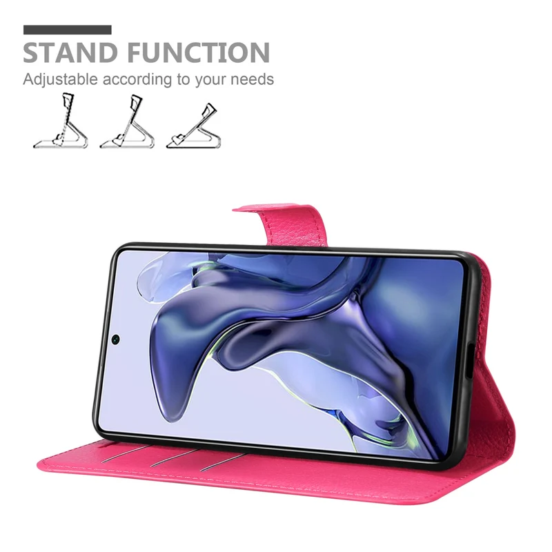 Cadorabo Hülle kompatibel mit Xiaomi 11T / 11T PRO Schutzhülle mit Magnetverschluss, Standfunktion und Kartenfach