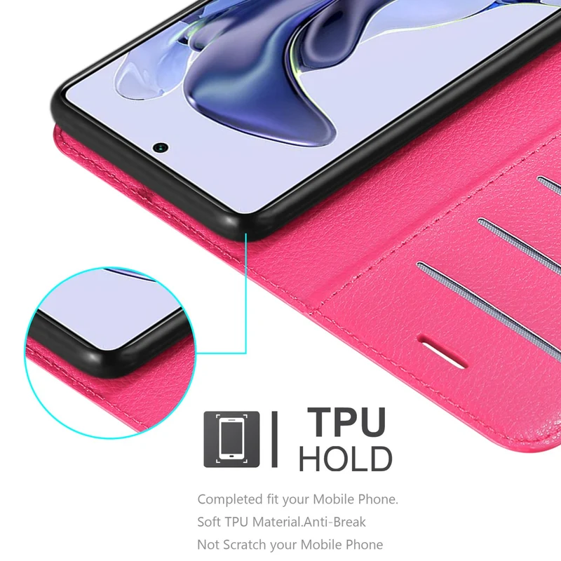Cadorabo Hülle kompatibel mit Xiaomi 11T / 11T PRO Schutzhülle mit Magnetverschluss, Standfunktion und Kartenfach