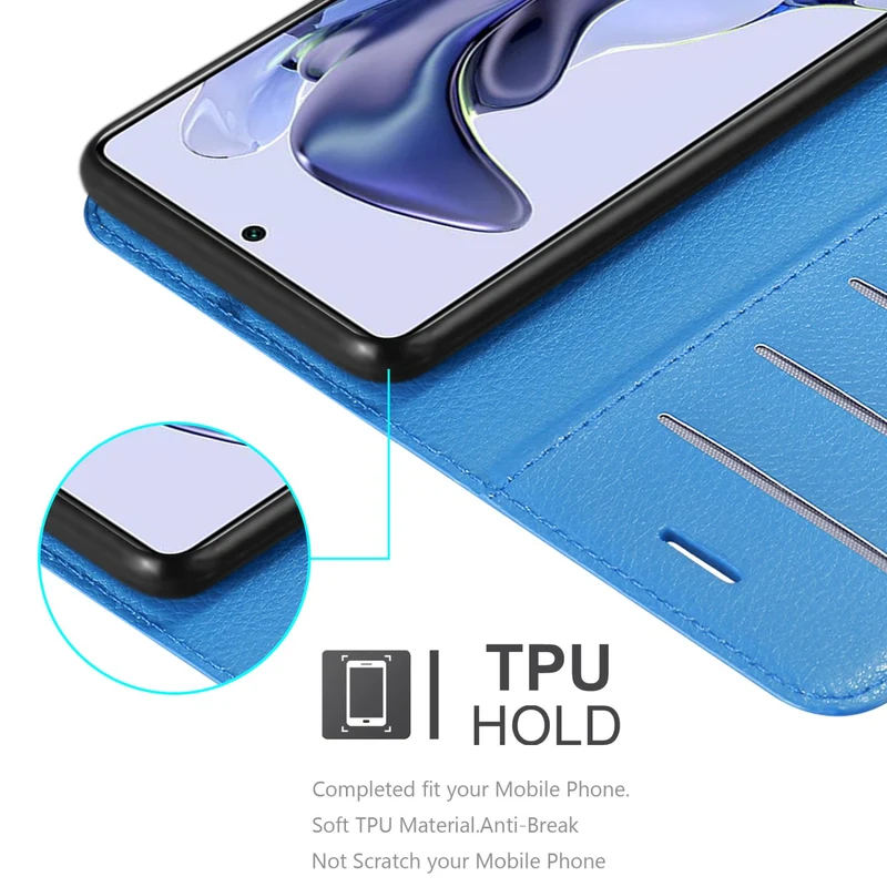Cadorabo Hülle kompatibel mit Xiaomi 11T / 11T PRO Schutzhülle mit Magnetverschluss, Standfunktion und Kartenfach