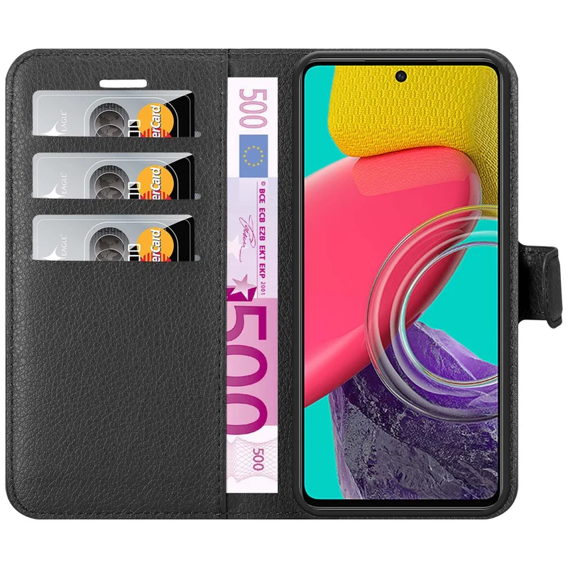 Cadorabo Hülle kompatibel mit Samsung Galaxy M53 5G Schutzhülle mit Magnetverschluss, Standfunktion und Kartenfach