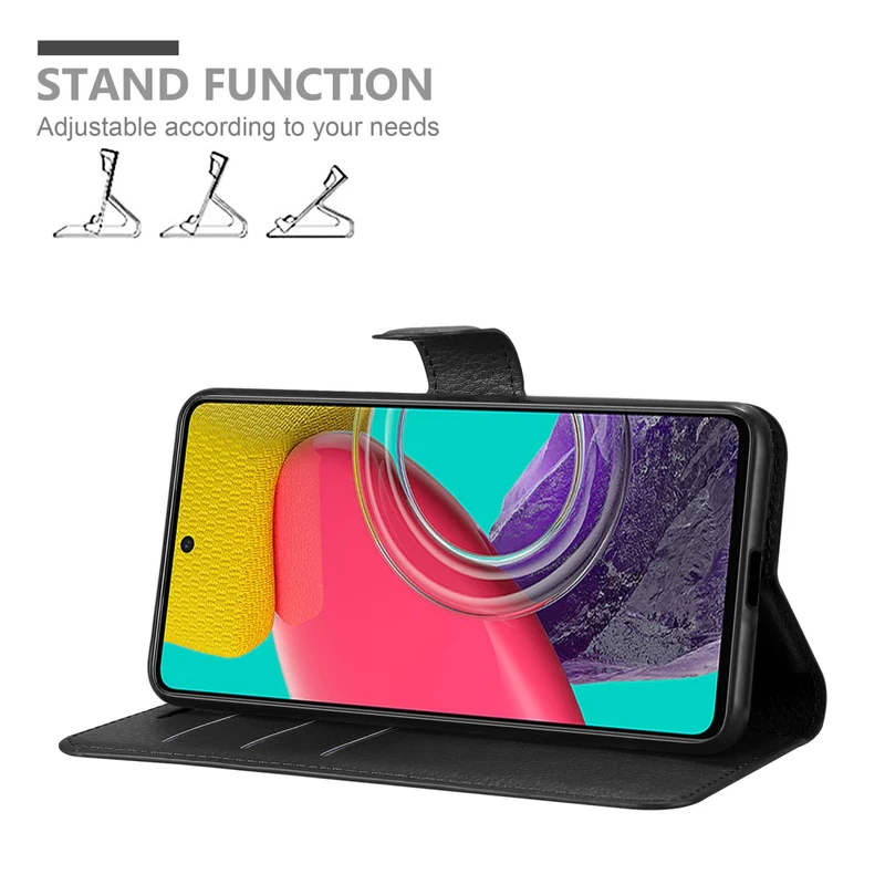 Cadorabo Hülle kompatibel mit Samsung Galaxy M53 5G Schutzhülle mit Magnetverschluss, Standfunktion und Kartenfach