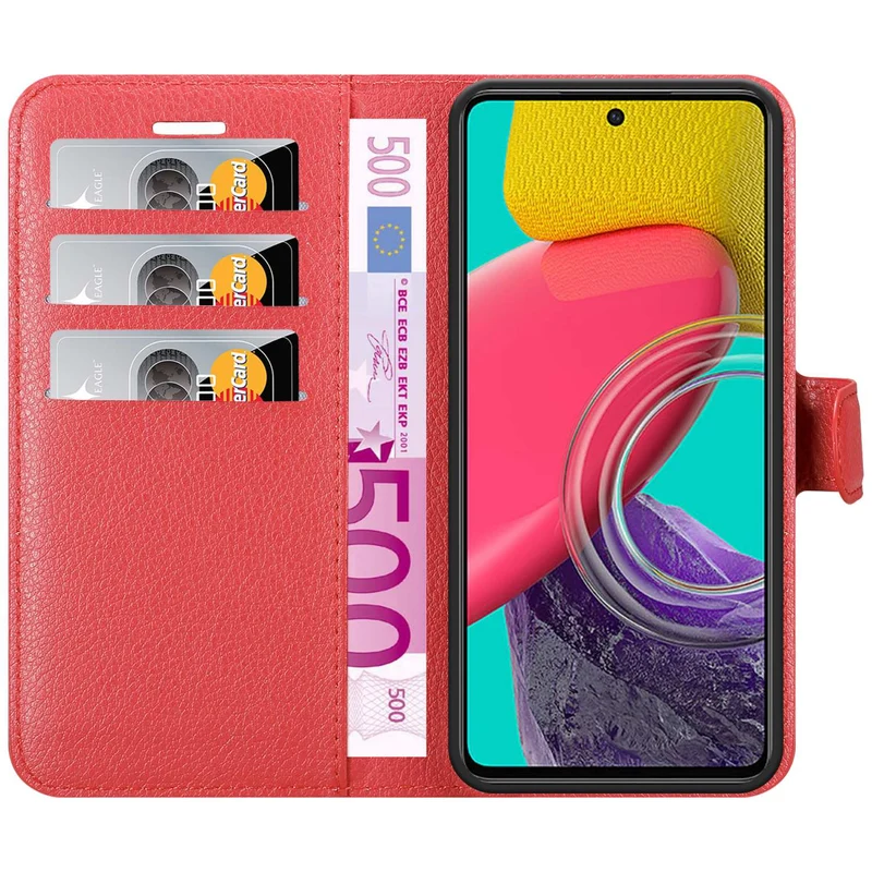Cadorabo Hülle kompatibel mit Samsung Galaxy M53 5G Schutzhülle mit Magnetverschluss, Standfunktion und Kartenfach