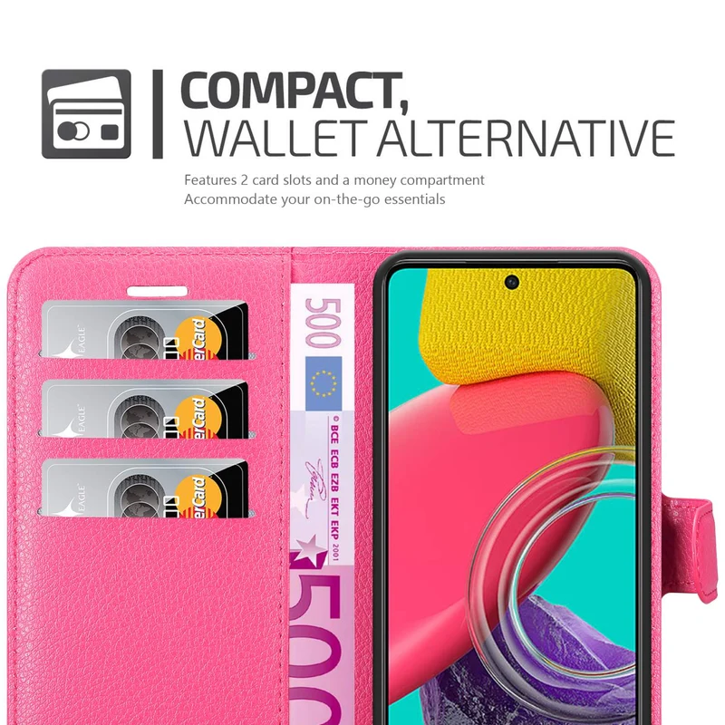 Cadorabo Hülle kompatibel mit Samsung Galaxy M53 5G Schutzhülle mit Magnetverschluss, Standfunktion und Kartenfach