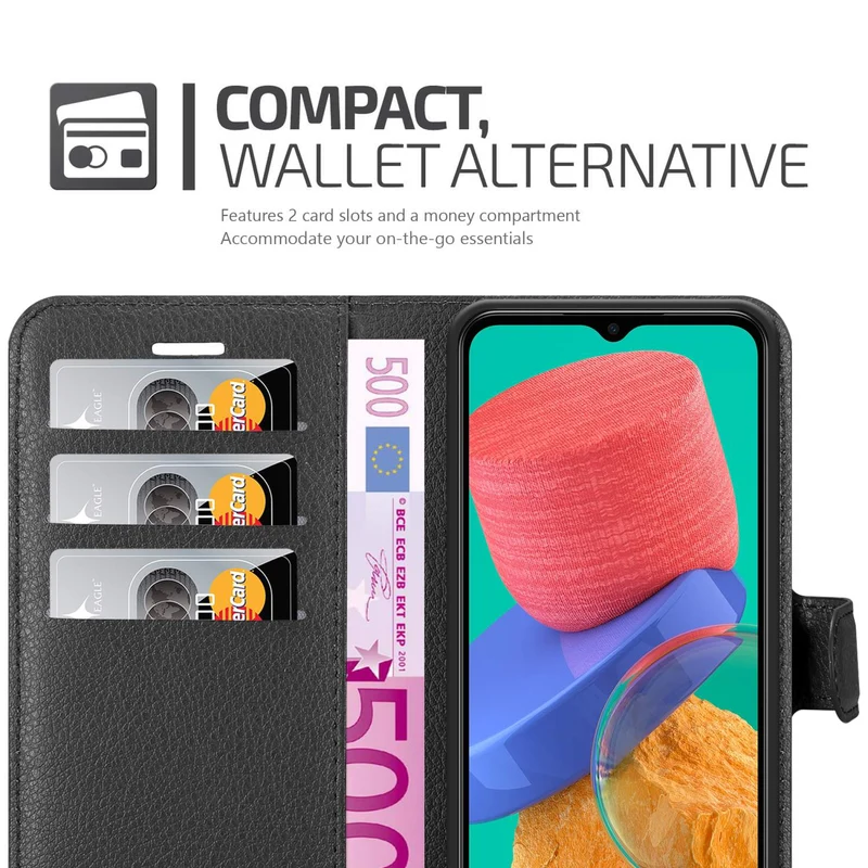 Cadorabo Hülle kompatibel mit Samsung Galaxy M33 5G Schutzhülle mit Magnetverschluss, Standfunktion und Kartenfach