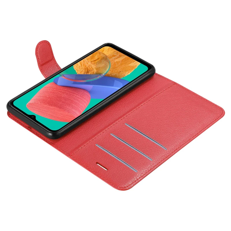 Cadorabo Hülle kompatibel mit Samsung Galaxy M33 5G Schutzhülle mit Magnetverschluss, Standfunktion und Kartenfach