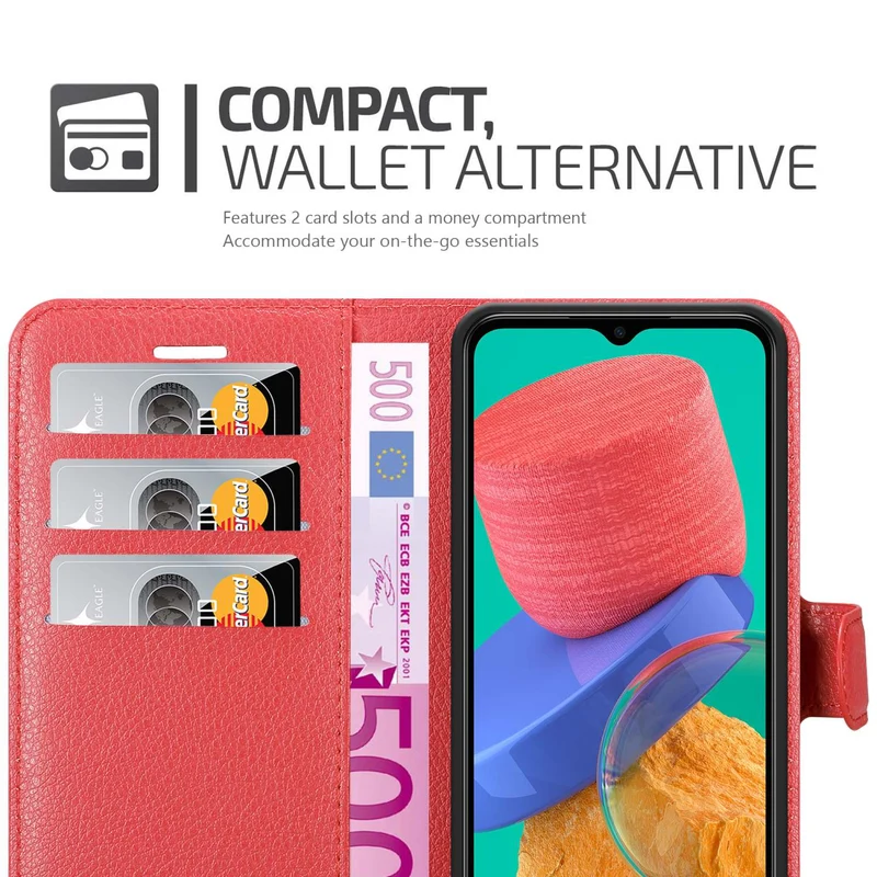 Cadorabo Hülle kompatibel mit Samsung Galaxy M33 5G Schutzhülle mit Magnetverschluss, Standfunktion und Kartenfach