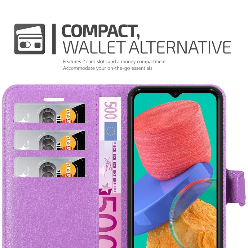 Cadorabo Hülle kompatibel mit Samsung Galaxy M33 5G Schutzhülle mit Magnetverschluss, Standfunktion und Kartenfach