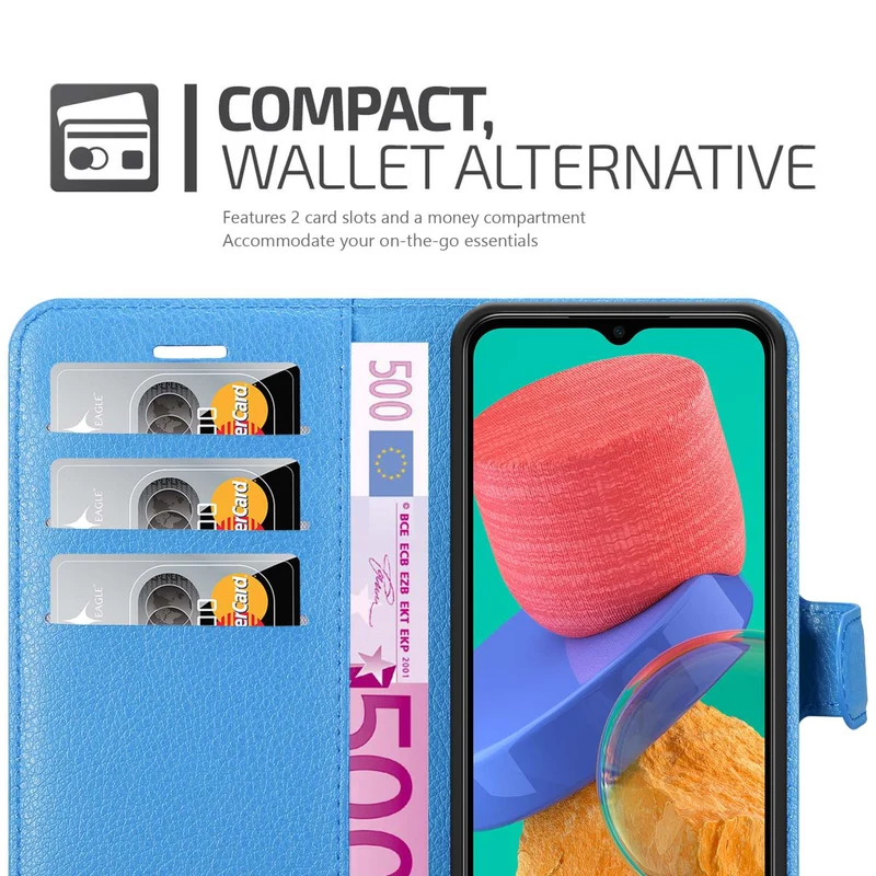 Cadorabo Hülle kompatibel mit Samsung Galaxy M33 5G Schutzhülle mit Magnetverschluss, Standfunktion und Kartenfach