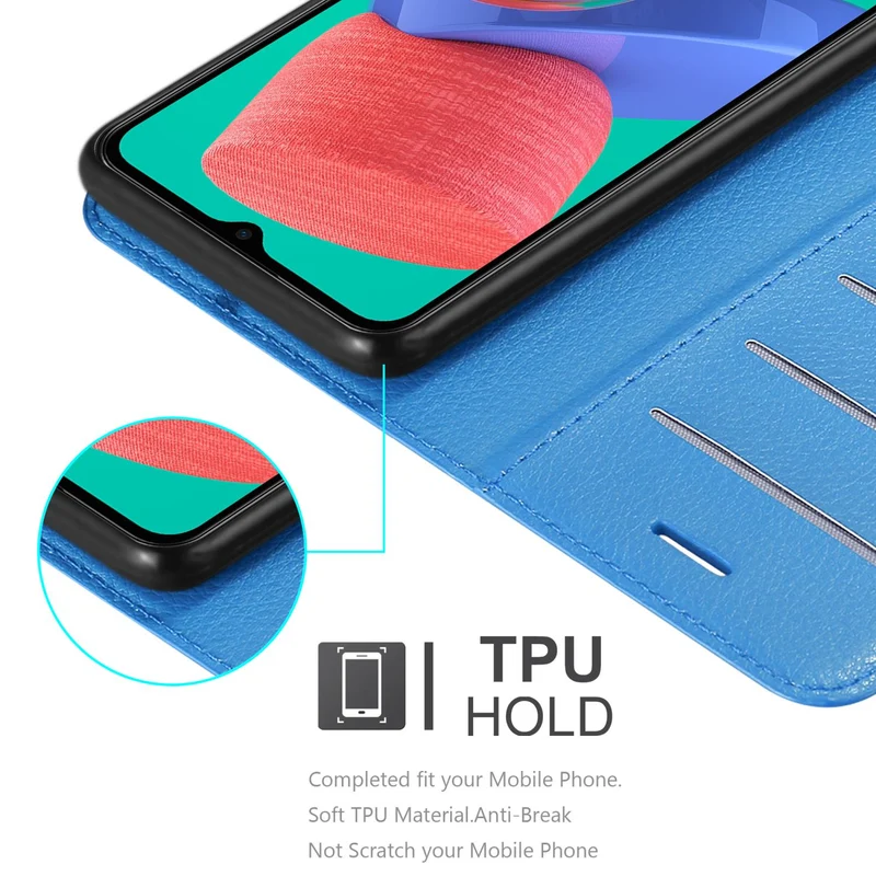 Cadorabo Hülle kompatibel mit Samsung Galaxy M33 5G Schutzhülle mit Magnetverschluss, Standfunktion und Kartenfach