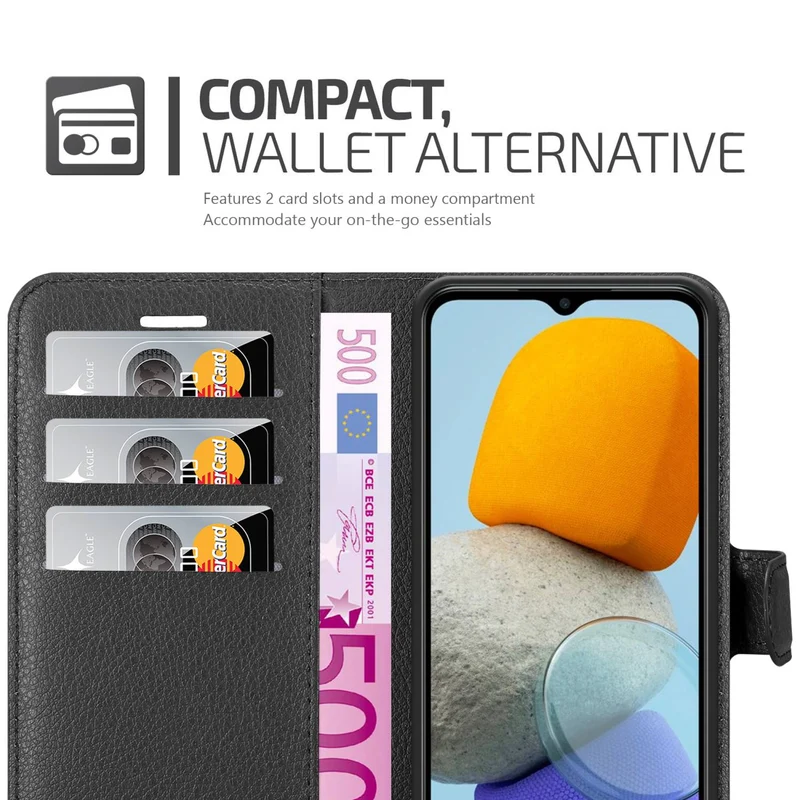 Cadorabo Hülle kompatibel mit Samsung Galaxy M23 5G Schutzhülle mit Magnetverschluss, Standfunktion und Kartenfach
