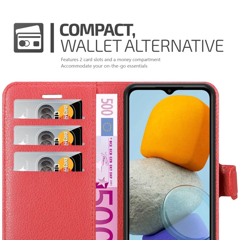 Cadorabo Hülle kompatibel mit Samsung Galaxy M23 5G Schutzhülle mit Magnetverschluss, Standfunktion und Kartenfach