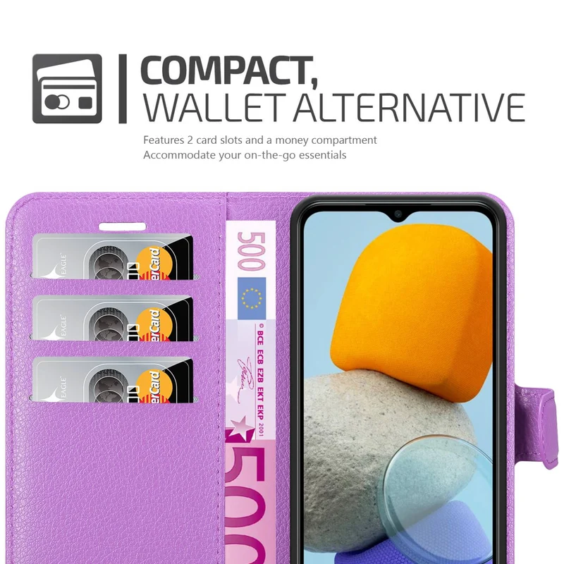 Cadorabo Hülle kompatibel mit Samsung Galaxy M23 5G Schutzhülle mit Magnetverschluss, Standfunktion und Kartenfach
