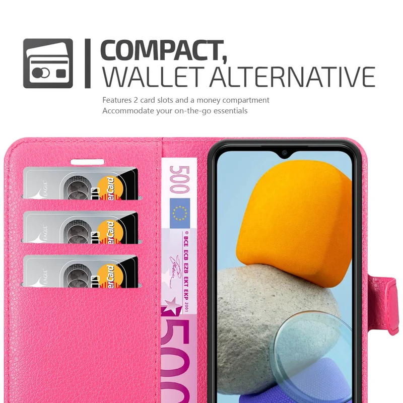 Cadorabo Hülle kompatibel mit Samsung Galaxy M23 5G Schutzhülle mit Magnetverschluss, Standfunktion und Kartenfach